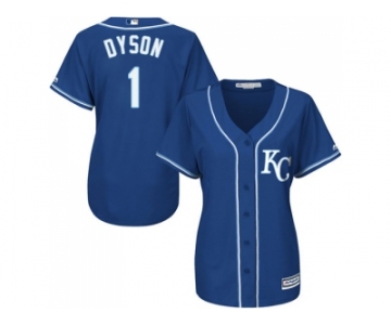 Women's Kansas City Royals #1 Jarrod Dyson Royal Blue Alternate Stitched MLB Jersey