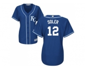 Women's Kansas City Royals #12 Jorge Soler Royal Blue Alternate Stitched MLB Jersey