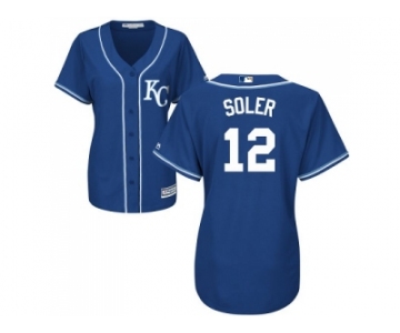 Women's Kansas City Royals #12 Jorge Soler Royal Blue Alternate Stitched MLB Jersey