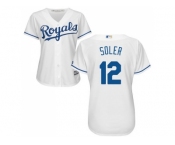 Women's Kansas City Royals #12 Jorge Soler White Home Stitched MLB Jersey