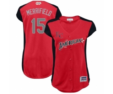 Women's Kansas City Royals #15 Whit Merrifield Authentic Red American League 2019 Baseball All-Star Jersey