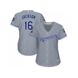 Women's Kansas City Royals #16 Bo Jackson Grey Road Stitched MLB Jersey