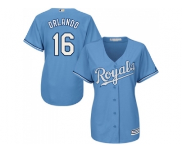 Women's Kansas City Royals #16 Paulo Orlando Light Blue Alternate Stitched MLB Jersey