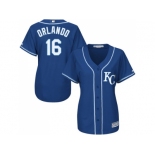 Women's Kansas City Royals #16 Paulo Orlando Royal Blue Alternate Stitched MLB Jersey