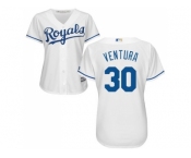 Women's Kansas City Royals #30 Yordano Ventura White Home Stitched MLB Jersey