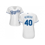 Women's Kansas City Royals #40 Kelvin Herrera White Home Stitched MLB Jersey