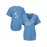 Women's Kansas City Royals #5 George Brett Light Blue Alternate Stitched MLB Jersey