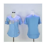 Women's Kansas City Royals Majestic Blank Light Blue 2015 World Series Champions Gold Program Cool Base Jersey