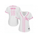 Women's Majestic Kansas City Royals #12 Jorge Soler Authentic White Fashion Cool Base MLB Jerseysey