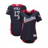 Women's Majestic Kansas City Royals #13 Salvador Perez Game Navy Blue American League 2018 MLB All-Star MLB Jersey