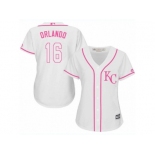 Women's Majestic Kansas City Royals #16 Paulo Orlando Authentic White Fashion Cool Base MLB Jersey