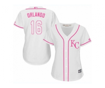 Women's Majestic Kansas City Royals #16 Paulo Orlando Authentic White Fashion Cool Base MLB Jersey