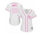 Women's Majestic Kansas City Royals #20 Frank White Authentic White Fashion Cool Base MLB Jersey