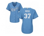 Women's Majestic Kansas City Royals #37 Brandon Moss Replica Light Blue Alternate 1 Cool Base MLB Jersey