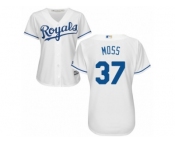 Women's Majestic Kansas City Royals #37 Brandon Moss Replica White Home Cool Base MLB Jersey