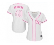 Women's Majestic Kansas City Royals #40 Kelvin Herrera Authentic White Fashion Cool Base MLB Jersey