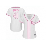 Women's Majestic Kansas City Royals #41 Danny Duffy Authentic White Fashion Cool Base MLB Jersey