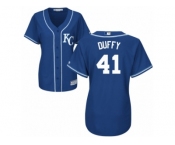 Women's Majestic Kansas City Royals #41 Danny Duffy Replica Blue Alternate 2 Cool Base MLB Jersey