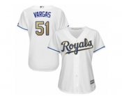 Women's Majestic Kansas City Royals #51 Jason Vargas Replica White Home Cool Base MLB Jersey