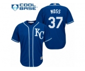 Youth Majestic Kansas City Royals #37 Brandon Moss Authentic Blue Alternate 2 Cool Base MLB Jersey