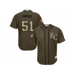 Youth Majestic Kansas City Royals #51 Jason Vargas Authentic Green Salute to Service MLB Jersey