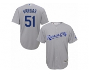 Youth Majestic Kansas City Royals #51 Jason Vargas Replica Grey Road Cool Base MLB Jersey