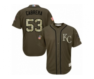 Youth Majestic Kansas City Royals #53 Melky Cabrera Replica Green Salute to Service MLB Jersey