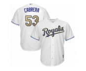 Youth Majestic Kansas City Royals #53 Melky Cabrera Replica White Home Cool Base MLB Jersey