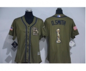 Women Majestic St. Louis Cardinals #1 Ozzie Smith Authentic Green Salute to Service MLB Jersey