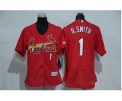 Women St.Louis Cardinals #1 Ozzie Smith Red Flexbase Authentic Collection Stitched Baseball Jersey