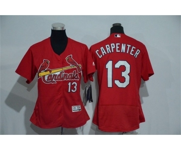 Women St.Louis Cardinals #13 Matt Carpenter Red Flexbase Authentic Collection Stitched Baseball Jersey