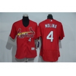 Women St.Louis Cardinals #4 Yadier Molina Red Flexbase Authentic Collection Stitched Baseball Jersey