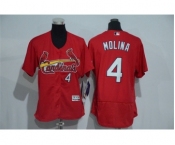 Women St.Louis Cardinals #4 Yadier Molina Red Flexbase Authentic Collection Stitched Baseball Jersey