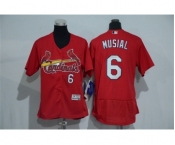 Women St.Louis Cardinals #6 Stan Musial Red Flexbase Authentic Collection Stitched Baseball Jersey