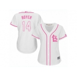 Women's Majestic St. Louis Cardinals #14 Ken Boyer Replica White Fashion Cool Base MLB Jersey