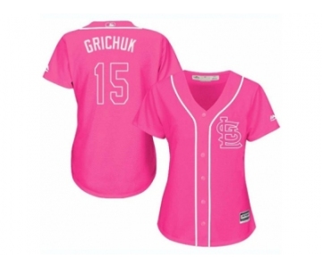 Women's Majestic St. Louis Cardinals #15 Randal Grichuk Replica Pink Fashion Cool Base MLB Jersey