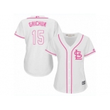 Women's Majestic St. Louis Cardinals #15 Randal Grichuk Replica White Fashion Cool Base MLB Jersey