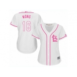 Women's Majestic St. Louis Cardinals #16 Kolten Wong Replica White Fashion Cool Base MLB Jersey