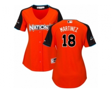 Women's Majestic St. Louis Cardinals #18 Carlos Martinez Replica Orange National League 2017 MLB All-Star MLB Jersey