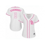 Women's Majestic St. Louis Cardinals #2 Red Schoendienst Replica White Fashion Cool Base MLB Jersey