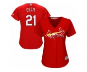 Women's Majestic St. Louis Cardinals #21 Brett Cecil Replica Red Alternate Cool Base MLB Jersey