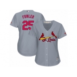 Women's Majestic St. Louis Cardinals #25 Dexter Fowler Authentic Grey Road Cool Base MLB Jersey