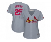 Women's Majestic St. Louis Cardinals #25 Dexter Fowler Authentic Grey Road Cool Base MLB Jersey