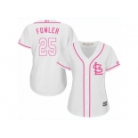 Women's Majestic St. Louis Cardinals #25 Dexter Fowler Replica White Fashion Cool Base MLB Jersey