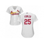 Women's Majestic St. Louis Cardinals #25 Dexter Fowler Replica White Home Cool Base MLB Jersey