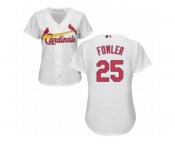 Women's Majestic St. Louis Cardinals #25 Dexter Fowler Replica White Home Cool Base MLB Jersey