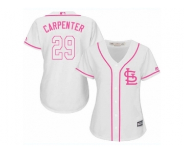 Women's Majestic St. Louis Cardinals #29 Chris Carpenter Replica White Fashion Cool Base MLB Jersey