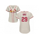 Women's Majestic St. Louis Cardinals #29 Zach Duke Authentic Cream Alternate Cool Base MLB Jersey