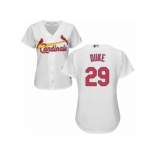 Women's Majestic St. Louis Cardinals #29 Zach Duke Authentic White Home Cool Base MLB Jersey