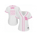 Women's Majestic St. Louis Cardinals #29 Zach Duke Replica White Fashion Cool Base MLB Jersey